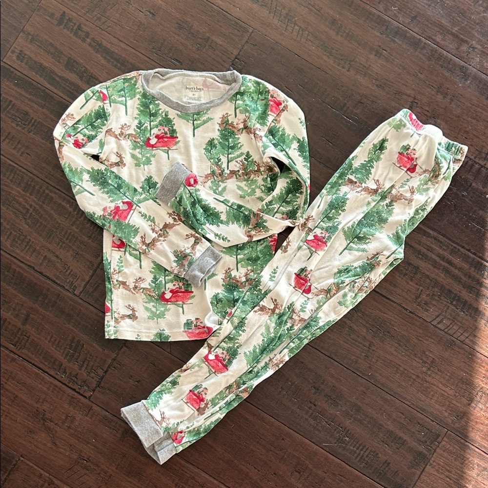 Burt's Bees Kids Pajama Set - Cream and Green - Picture 2 of 6